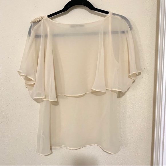 FOREVER 21• cream overlay peasant top - Picture 5 of 5